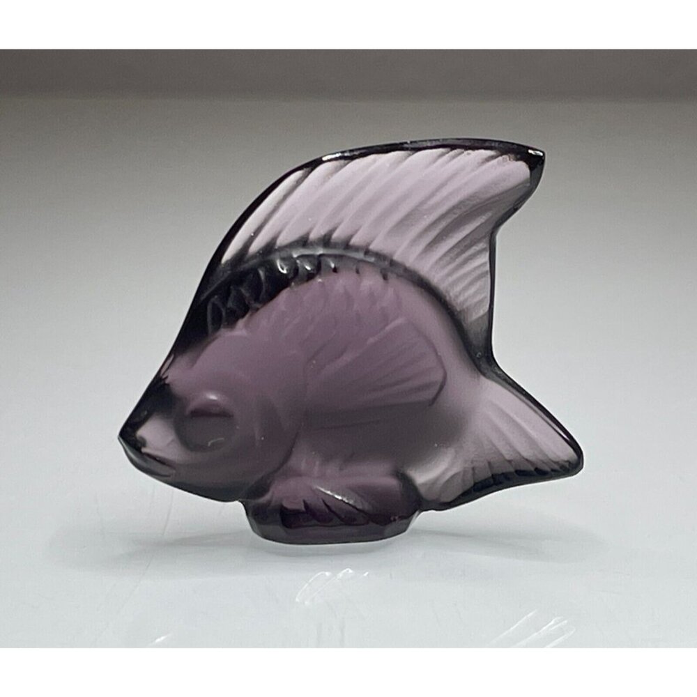 Lalique Amethyst-Tone Glass Angelfish Sculpture